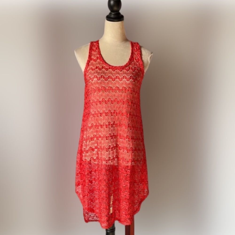 Elif by Jordan Taylor Red Lace Swim Coverup